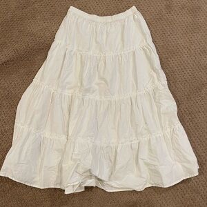 Sunday Best Cream Tiered Maxi Skirt